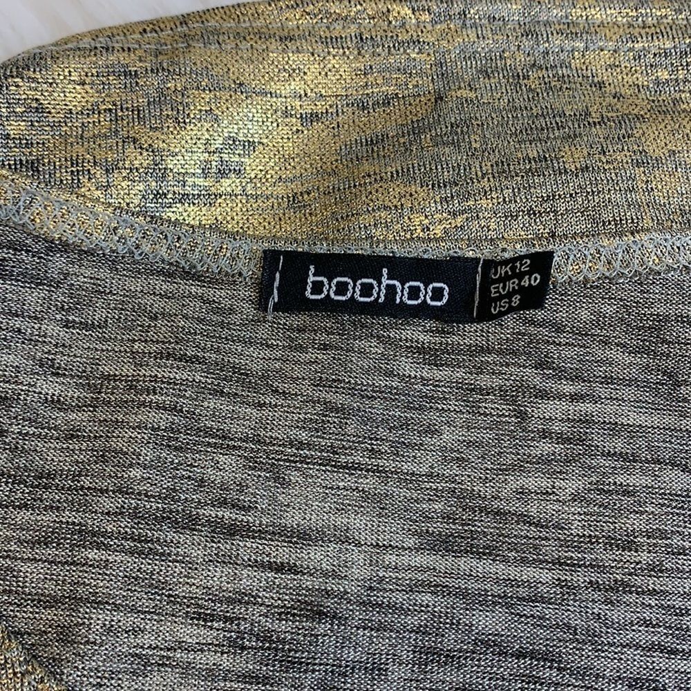 Boohoo mini dress Festival Christmas Gold party Cocktail size 8 - Picture 5 of 7